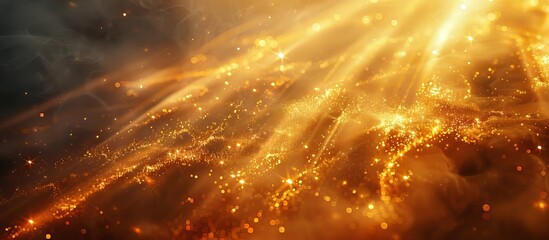 Shimmering Golden Particles Flowing Through Ethereal Space