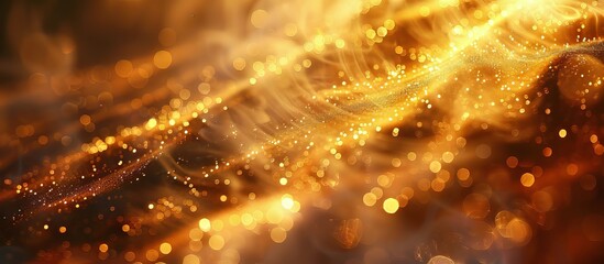 Glowing Abstract Background with Sparkling Golden Light Effects
