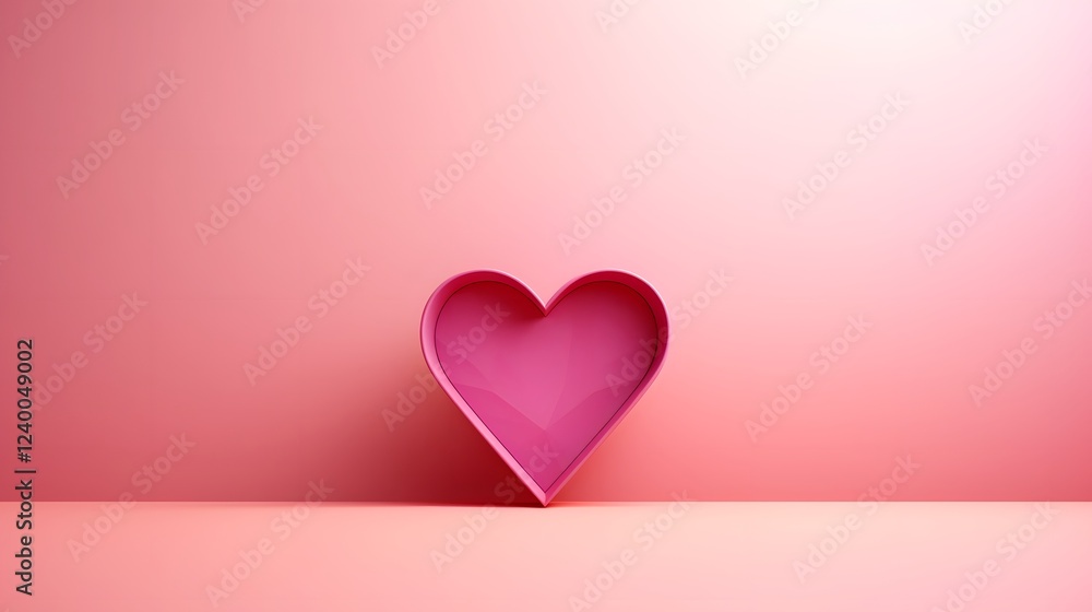Fototapete beautiful 3d pink love text design with a soft dreamy gradient background and subtle shadow effect c