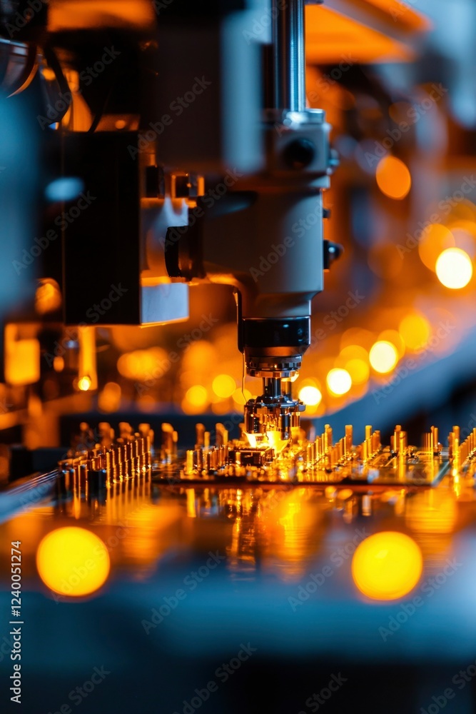Poster automated machine assembling electronic circuit board