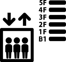 エレベーターのピクトグラム © logistock