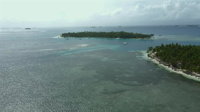 San Blas Islands Panama archipelago paradise Guna Yala, aerial drone landscape