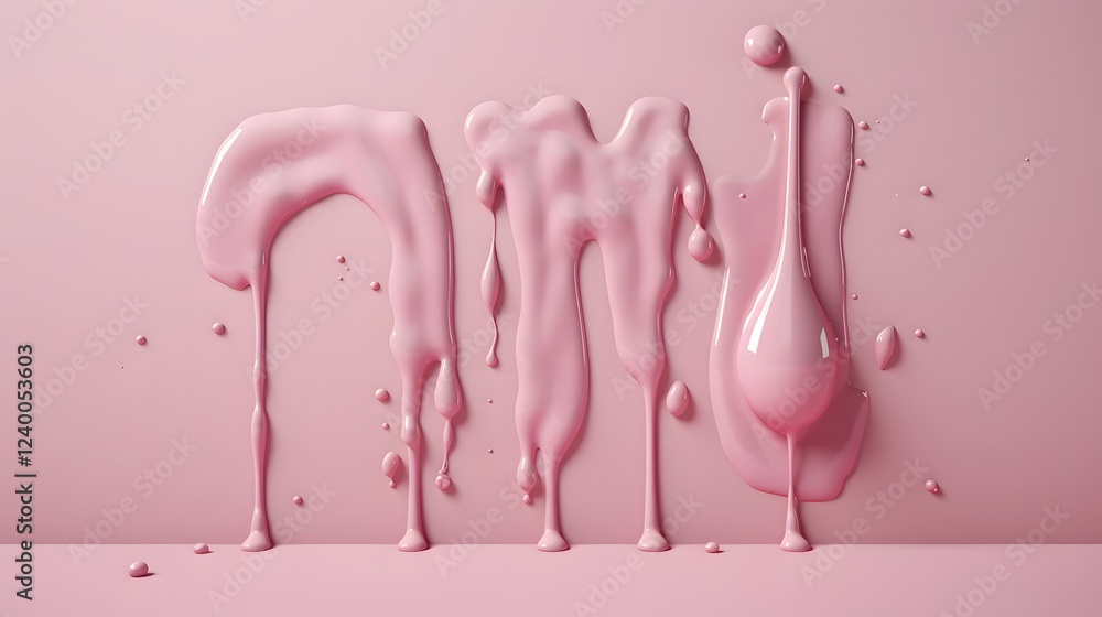 Poster stunning pink 3d love text with a dripping paint effect set against a neutral background creating a 