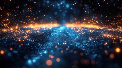 Fototapeta premium Futuristic Digital Landscape Cyberpunk Connection System