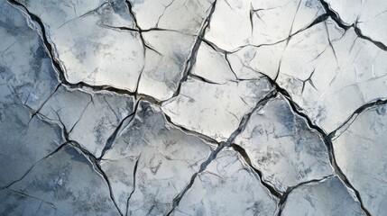 Obraz premium Textured abstract resembling cracked ice, with soft blues and reflective silver tones
