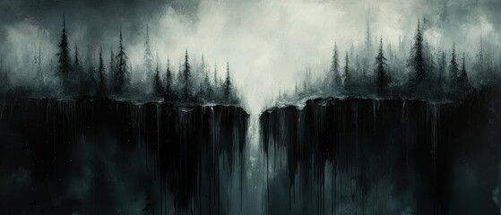 Dark Abstract Expressionism Background with Charcoal Textures and Grunge Elements
