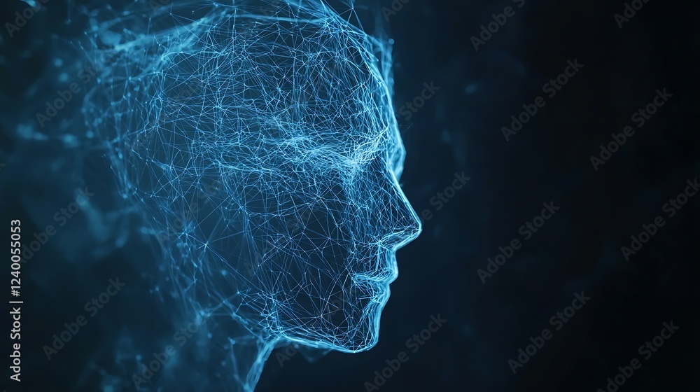 Poster digital mind: abstract representation of artificial intelligence
