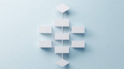 Minimalist Business Structure Tree, clean design, organized layout, clear hierarchy, effective communication tool for organizations