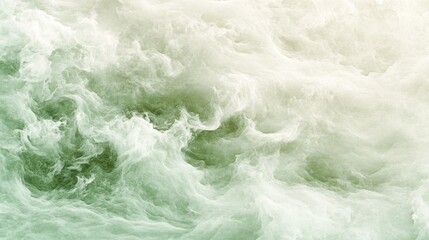 Fototapeta premium Abstract swirling green and white paint texture. Fluid, ethereal, and calming.