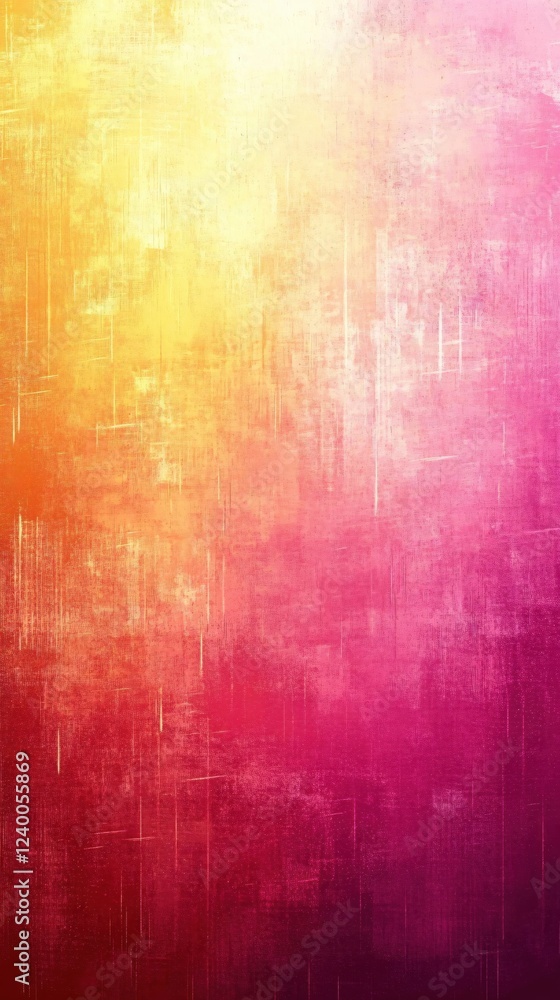 Poster Textured gradient background with vibrant colors from yellow to pink and red with subtle lines