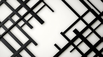 Abstract black lines white background