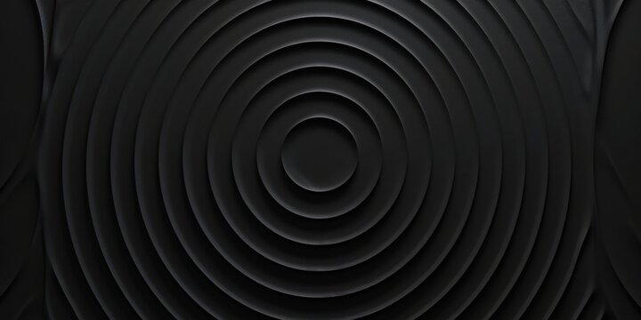 A solid black canvas featuring minimalistic, radiating concentric rings, Centered and harmonious design