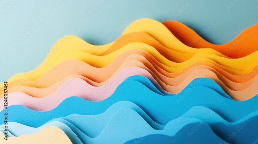 Poster colorful layered paper infographic for engaging data visualization in presentations and reports