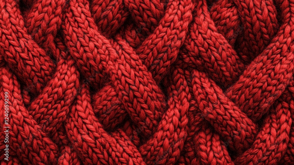 Poster intricate cable-knit texture, a close-up view showcasing the complexity and warmth of knitted fabric