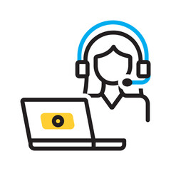 Vector multi color icon for Service