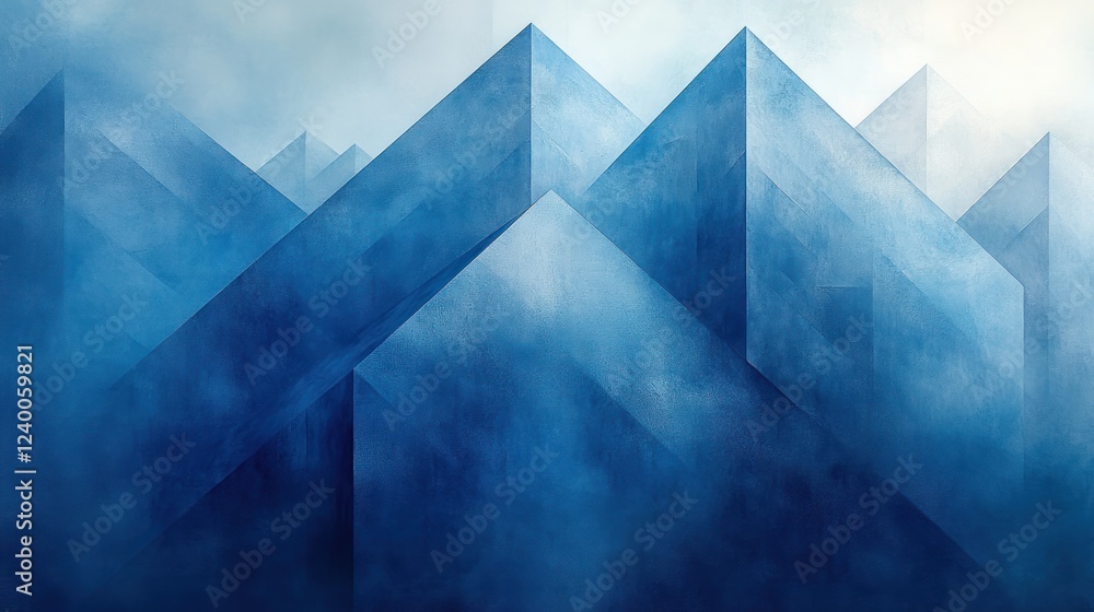 Aufkleber blue geometric abstract background with metallic texture and gradient effect