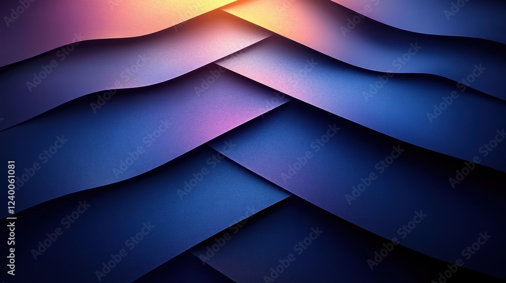 Aufkleber abstract blue composition with dynamic lines and gradient lighting