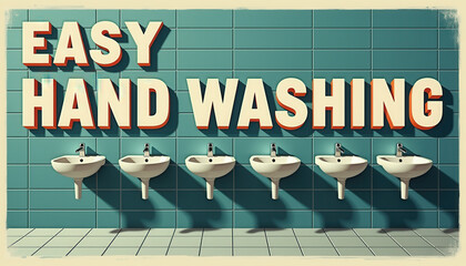 Easy Handwashing Retro Sign