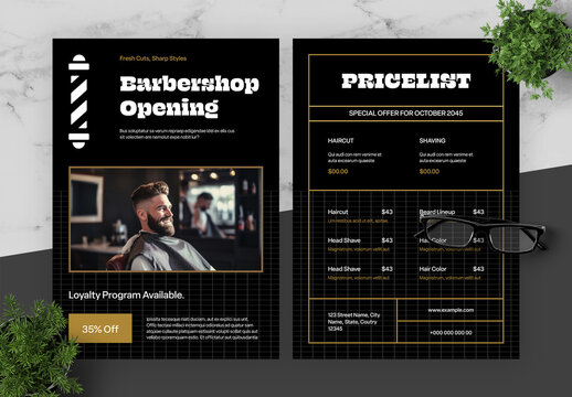 Black And Beige Barbershop Flyer