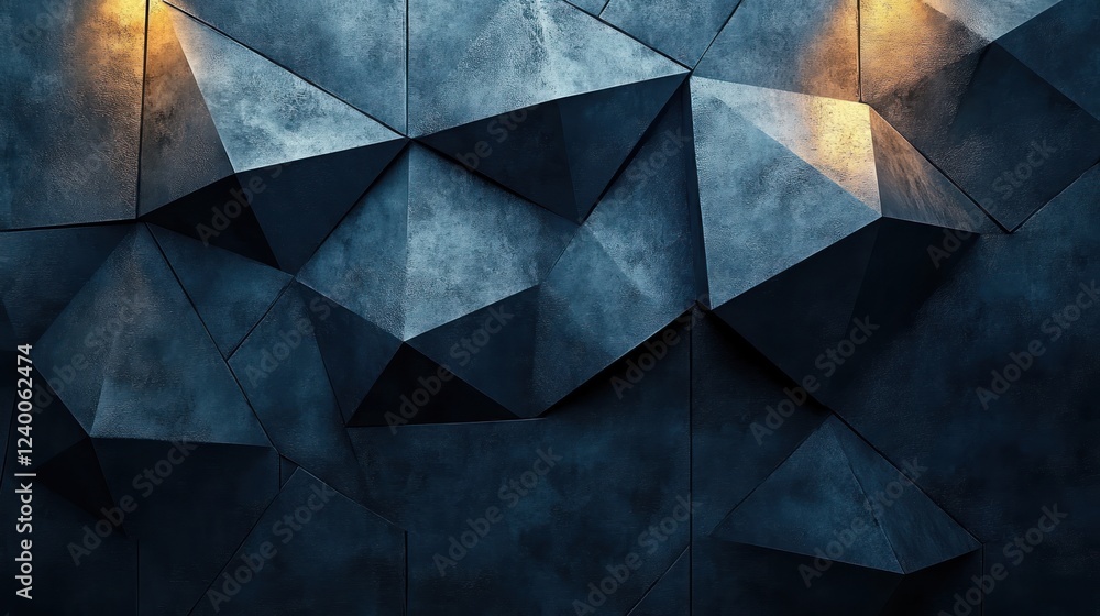 Poster abstract geometric pattern black background minimalist design soft lighting technology