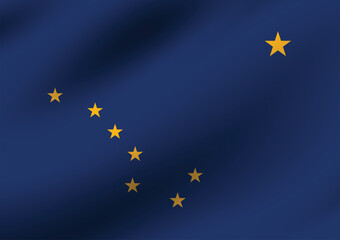 Alaska flag official colors and proportion digital vector illustration. Pleated flag.
