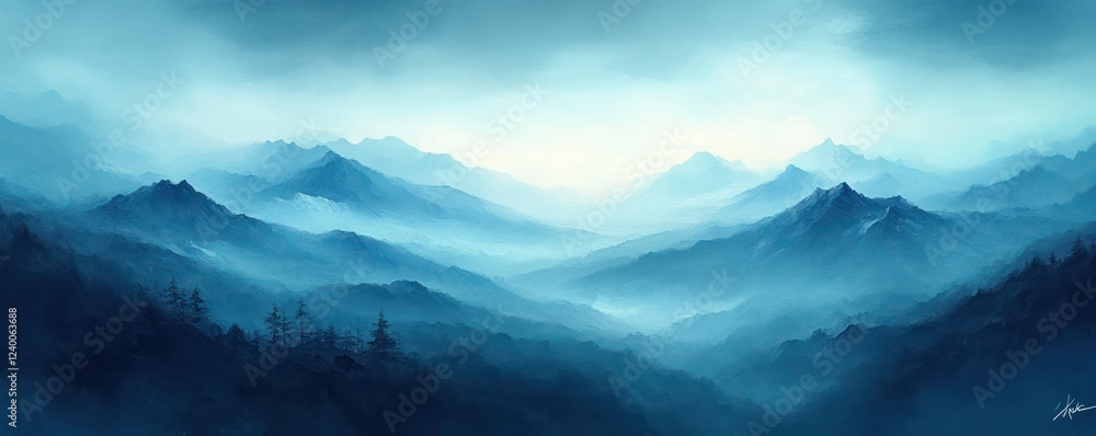 Poster abstract blue background with soft gradients and textures for design and art