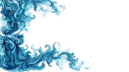 Abstract blue water swirls, design element
