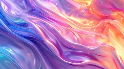 Obraz premium A colorful abstract image with a smooth wavy pattern in various shades of purple, blue and pink.