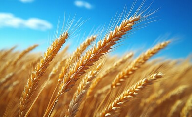 Fototapeta premium Golden Wheat Field Under a Summer Sky