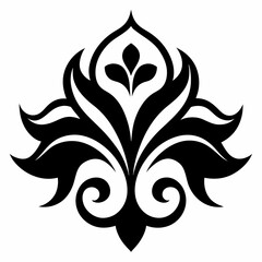 black and white floral ornament