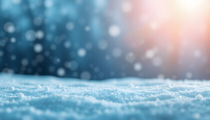snow winter christmas background with snow, snowflakes and bokeh lights blue snowy light bright sky, Paper Cutout style. isolated with white shades