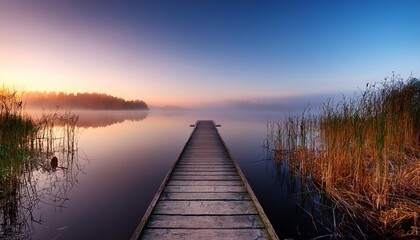 Fototapeta premium sunset on the lake