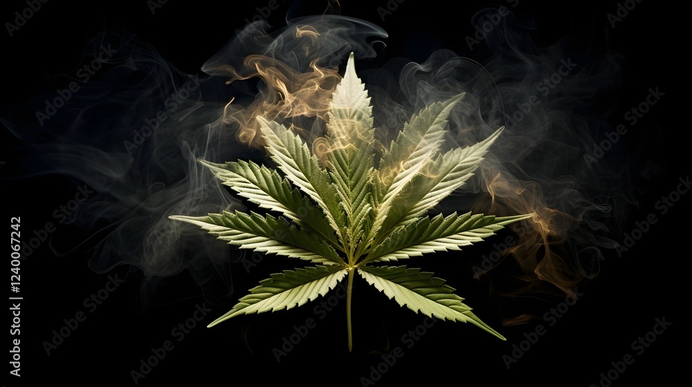 Aufkleber captivating abstract composition featuring swirling smoke patterns elegantly enveloping a solitary c