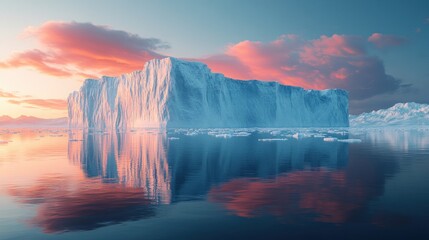 Iceberg Landscape in Arctic Greenland Melting Glaciers Climate Change and Global Warming Effects on Sea Levels