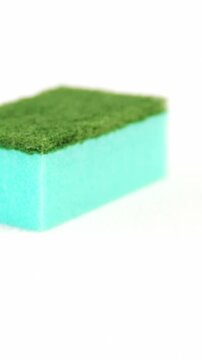 Close-up of plastic cleaning sponge