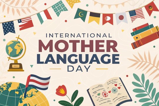 A dynamic poster for International Mother Language Day honoring cultures. - Powered by Adobe