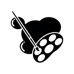 paintbrush and palette icon vector design template elegant style