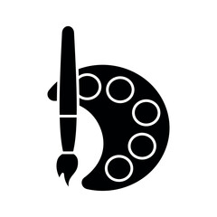 paintbrush and palette icon vector design template elegant style