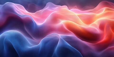 Obraz premium Abstract Wavy Lines Flowing Gradient Blue Pink Background Minimalist Design for AI Technology Communication and Music