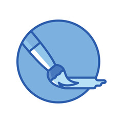 paintbrush and palette icon vector design template elegant style