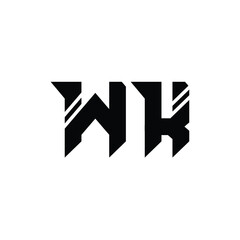 WK monogram logo design letter text name symbol monochrome logotype alphabet character simple logo