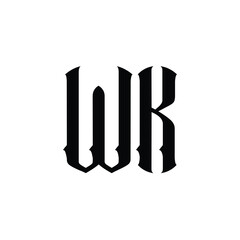 WK monogram logo design letter text name symbol monochrome logotype alphabet character simple logo