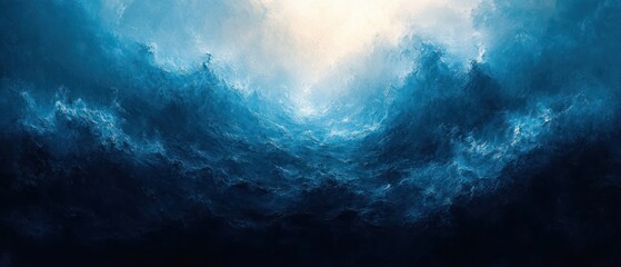 Abstract Blue Ocean Texture Background with Ethereal Light and Soft Gradients