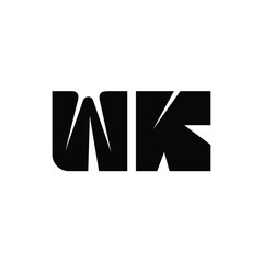 Obraz premium WK monogram logo design letter text name symbol monochrome logotype alphabet character simple logo