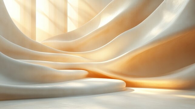 soft abstract composition minimalist gradient beige cream light glow diagonal stripes