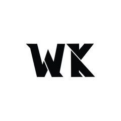 WK monogram logo design letter text name symbol monochrome logotype alphabet character simple logo