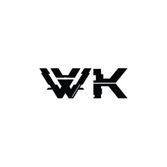 WK monogram logo design letter text name symbol monochrome logotype alphabet character simple logo