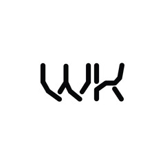 WK monogram logo design letter text name symbol monochrome logotype alphabet character simple logo