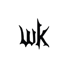 WK monogram logo design letter text name symbol monochrome logotype alphabet character simple logo