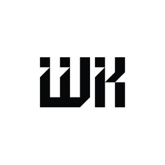 WK monogram logo design letter text name symbol monochrome logotype alphabet character simple logo
